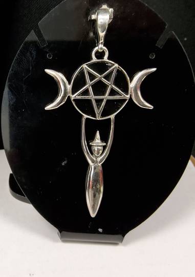 Triple Moon Witch and Onyx Pendant image 0